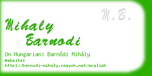 mihaly barnodi business card